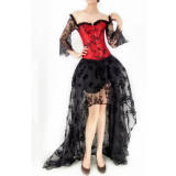 2Pcs Sexy Medieval Victorian Gothic Steampunk Corset With Skirt M1420