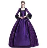Large trumpet sleeves medieval dress court retro skirtM9973