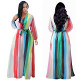 Women Maxi print dress long high quality Summer Beach Chiffon Party Dress M8214