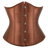 Sexy women solid satin underbust corsets plus size black white M1743