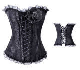 Lady satin embroidered lace corset M1589