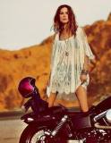 Sexy Floral Lace Open Shoulder Cover-up M5422