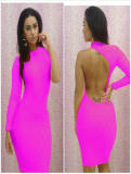 Pure color sexy woman fancy dress M3624