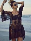 Sexy Floral Lace Open Shoulder Cover-up M5422
