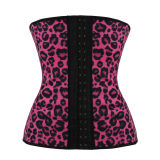 Leopard Print 4 Steel Bones Latex Waist Trainer M1303C