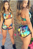 Quiet Sunset Print Bathing Suit M5415
