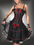 Pink Bow Black Corset SKirt Dress M1617