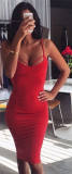 Lace-up Midi Slip Dress M30047