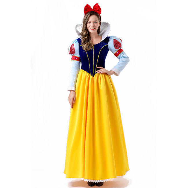 Halloween Costume Fairy Tale Poison Queen Dress Hostess Cosplay Snow White Dress Costume YM8759
