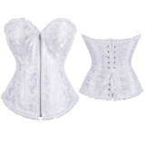 Women Sexy Jacquard Overbust Bustiers and Corsets Plus Size M1795