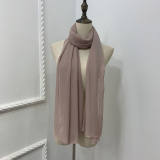 Muslim Style Scarfs Hijabs Monochrome Headscarf Silk Scarf For Women 006