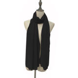 Muslim Style Scarfs Hijabs Monochrome Headscarf Silk Scarf For Women 006