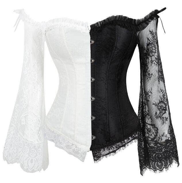 Black White Gothic Corset Top M1418C
