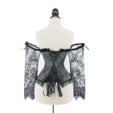 Sexy Long Floral Sleeves Off Shoulder Lace Gothic Victorian Corset M1418B