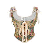 French Vintage Suspenders Waist Trainer Court Slimming Body Shaper Corset Tops For Women SML21668