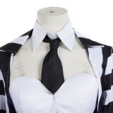 New Underworld Suit Costume Cosplay Black And White Striped Mage Dress Horror Halloween A178