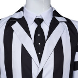 New Underworld Suit Costume Cosplay Black And White Striped Mage Dress Horror Halloween A178