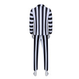 New Underworld Suit Costume Cosplay Black And White Striped Mage Dress Horror Halloween A178