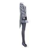New Underworld Suit Costume Cosplay Black And White Striped Mage Dress Horror Halloween A178