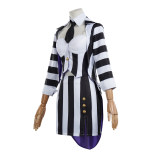 New Underworld Suit Costume Cosplay Black And White Striped Mage Dress Horror Halloween A178