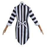 New Underworld Suit Costume Cosplay Black And White Striped Mage Dress Horror Halloween A178