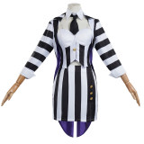 New Underworld Suit Costume Cosplay Black And White Striped Mage Dress Horror Halloween A178