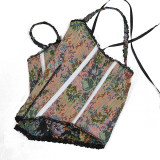 Vintage Bustier Oil Painting Jacquard Embroidery Halter Vest Fishbone Shapewear Lace Corset SML21738