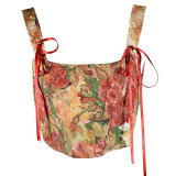 Double Vest Chest Top Butterfly Shoulder Strap Knot Ink Chrysanthemum Fishbone Corset SML1102