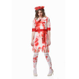 Halloween Horror Campus Costume Women Zombie Bloody Nurse Cosplay Costume Party Dress Up XY82333