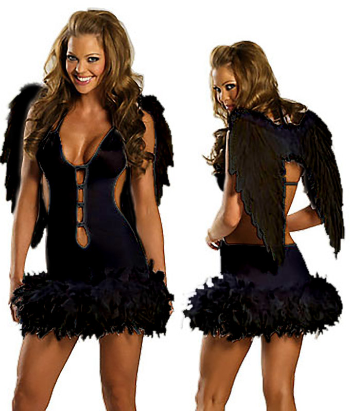 sexy angels costume with low cut gowns design suitable for cosplay M4128