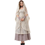 Renaissance Victorian Lace Dress Vampire Bride Costume Holiday Party Uniform Cosplay YM8760