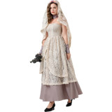 Renaissance Victorian Lace Dress Vampire Bride Costume Holiday Party Uniform Cosplay YM8760