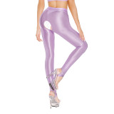 Sexy Pants Silky Oil Shiny Gloss Large Size Open Free Pantyhose Women Leather Pants XX70830