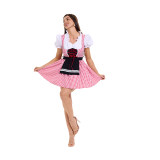 Maid Costume Plaid Tricolor Scottish Dress Girdle Palace Beer Suit Dance Costumes For Women DL2069