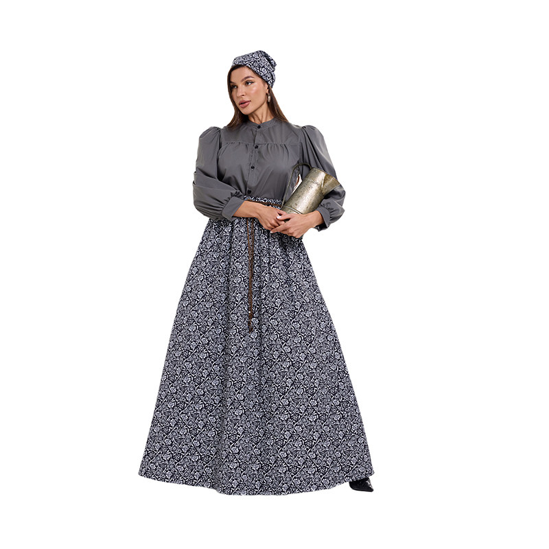 Farm Colonial Swimming Costumes For Muslim Women Floral Skirt Court Dress Retro Clothing DL2071