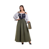 Halloween Medieval Retro One Shoulder Dress Cultural Festival Art Performance Costume DL2072
