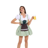 Maid Costume Plaid Tricolor Scottish Dress Girdle Palace Beer Suit Dance Costumes For Women DL2069