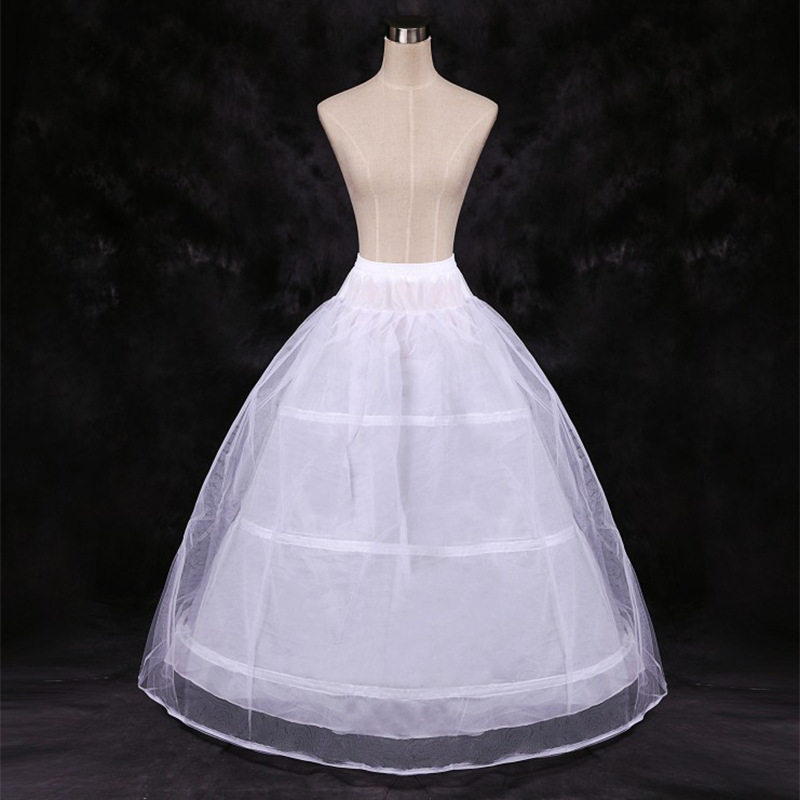 Three Steel Hoops And Elastic Waist Support Skirt For Brides Wedding Dress Formal Dress QC0121