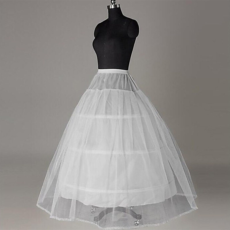 Three Steel Hoops And Elastic Waist Support Skirt For Brides Wedding Dress Formal Dress QC0121