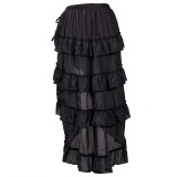 Court Retro Irregular Short Skirt Caribbean Pirate Skirt Uniform Petticoat Women Black Skirt 31672