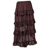 Court Retro Irregular Short Skirt Caribbean Pirate Skirt Uniform Petticoat Women Black Skirt 31672