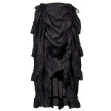 Court Retro Irregular Short Skirt Caribbean Pirate Skirt Uniform Petticoat Women Black Skirt 31672