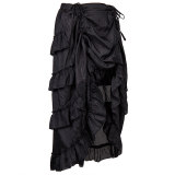 Court Retro Irregular Short Skirt Caribbean Pirate Skirt Uniform Petticoat Women Black Skirt 31672
