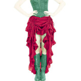 Court Retro Irregular Short Skirt Caribbean Pirate Skirt Uniform Petticoat Women Black Skirt 31672