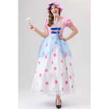  Anime Cartoon Characters Pink Polka Dot Princess Cosplay Performance Costumes Shepherdess YM088