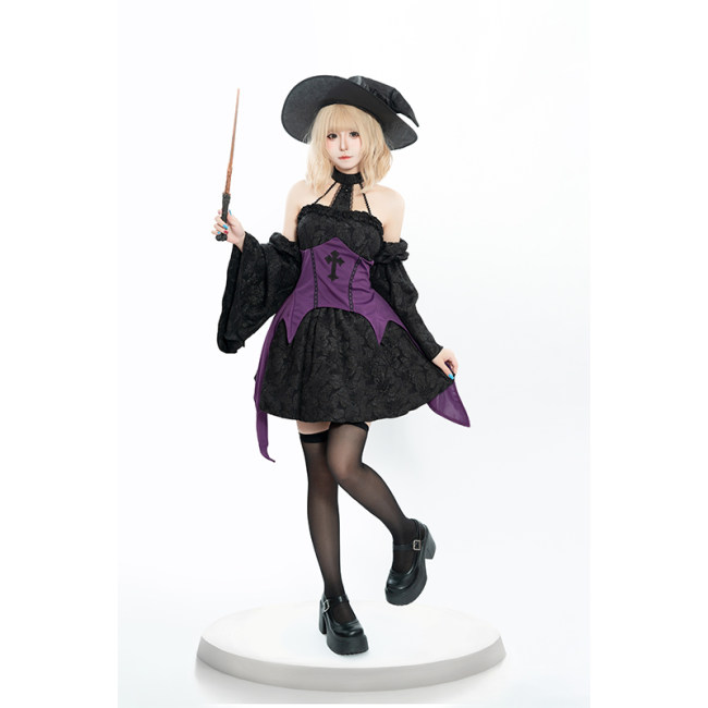 Halloween Witch Cosplay Costume Female Dress Masquerade Ball Theme Party Witch Costume DL2078