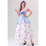 Anime Cartoon Characters Pink Polka Dot Princess Cosplay Performance Costumes Shepherdess YM088