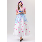  Anime Cartoon Characters Pink Polka Dot Princess Cosplay Performance Costumes Shepherdess YM088