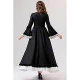 Retro Gothic Court Dress With A Square Neck Cinched Waist And A Bow Tie Medieval Evening Dress YM0820