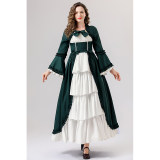 Retro Gothic Court Dress With A Square Neck Cinched Waist And A Bow Tie Medieval Evening Dress YM0820